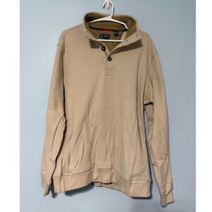Arrow USA 1851 Men's L Tan Sherpa Lined Collar Quarter Button Sweatshirt 0947